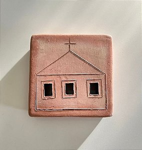 Tijolinho Decorativo de Barro Igrejinha (15x15) | Coleção Barrolândia