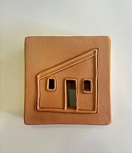 Tijolinho Decorativo de Barro Casinha Inclinada (15x15) | Coleção Barrolândia