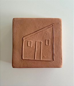 Tijolinho Decorativo de Barro Casinha Inclinada (15x15) | Coleção Barrolândia