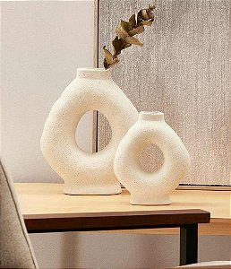 Vaso Decorativo Vazado em Cerâmica (20x17)
