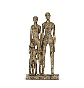 Escultura Decorativa de Família (Casal com Filho)