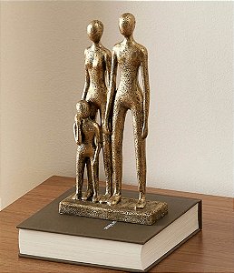 Escultura Decorativa de Família (Casal com Filho)