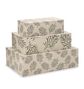 Trio de Caixas Decorativas e Organizadoras em Madeira Modelo Flora (3 peças)