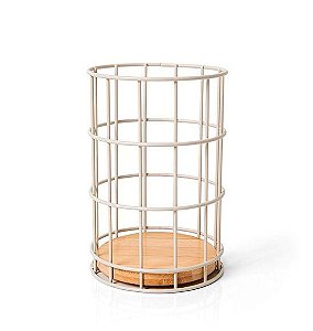 Porta Talheres em Metal Cor Areia