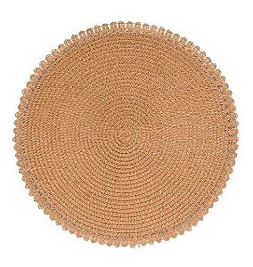 Jogo Americano Vernon Marrom Palha (38CM) - Kit com 6 peças