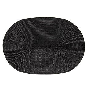 Jogo Americano Oval Luna Preto (Kit c/ 6 peças)