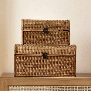 Baú Decorativo e Organizador em Fibra Natural (2 Tamanhos)