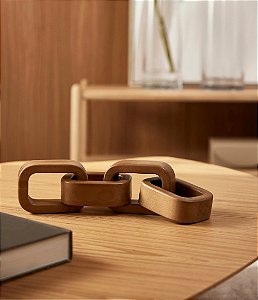 Corrente Decorativa Elos em Madeira (40cm)