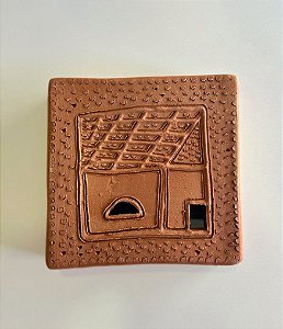 Tijolinho Decorativo de Barro Casa Telha (15x15) | Coleção Barrolândia