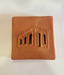Tijolinho Decorativo de Barro Casa das Janelas (15x15) | Coleção Barrolândia