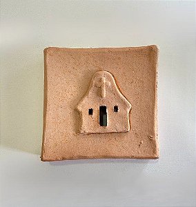 Tijolinho Decorativo de Barro Igrejinha II (15x15) | Coleção Barrolândia