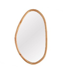 Espelho Decorativo Orgânico Grande com Moldura em Madeira (142x84)