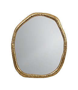 Espelho Decorativo com Moldura em Metal Dourado Fosco (82x68)