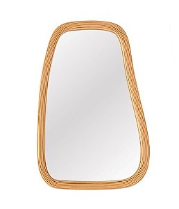 Espelho Decorativo Orgânico com Moldura em Rattan (90x60)