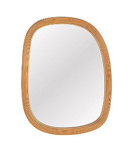 Espelho Decorativo Orgânico com Moldura em Rattan (75x57)