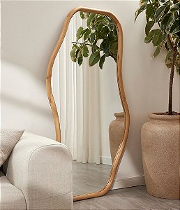 Espelho Decorativo Grande Orgânico com Moldura em Madeira (180x90)