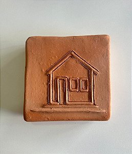 Tijolinho Decorativo de Barro Casinha Campo (15x15) | Coleção Barrolândia