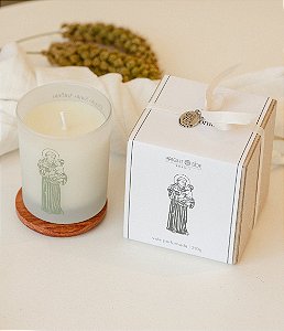 Vela Aromática Fragrância Chá Branco (210g) - Santo Antônio - Coleção Sacra
