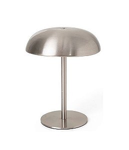 Luminária de Mesa Prata em Metal Modelo Cogumelo (20x15)