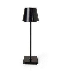 Luminária de Mesa Touch Preta em Metal (37x11)
