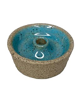 Incensário em Cerâmica Turquesa