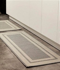 Tapete para Cozinha Antiderrapante Modelo Geo Grafite (45x120CM)