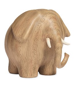 Escultura de Elefante em Poliresina com Aspecto de Madeira (G)