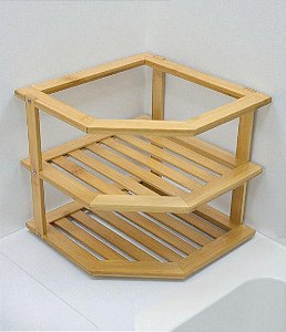 Organizador de Canto para Cozinha em Bambu EcoKitchen (3 Andares)