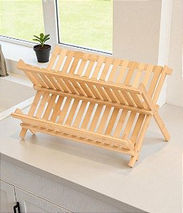 Escorredor de Louça Dobrável em Bambu EcoKitchen | 14 Divisórias