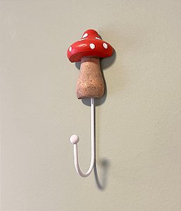 Cabideiro Infantil Cogumelo Vermelho (15x05cm)
