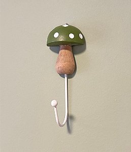 Cabideiro Infantil Cogumelo Verde (15x05cm)