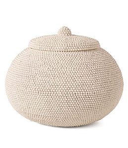 Pote Decorativo e Organizador Branco com Tampa (16x19)