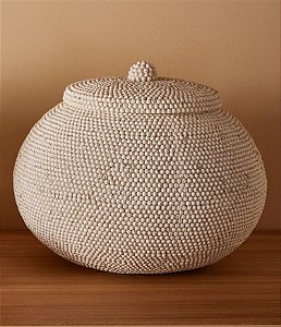Pote Decorativo e Organizador Branco com Tampa (16x19)