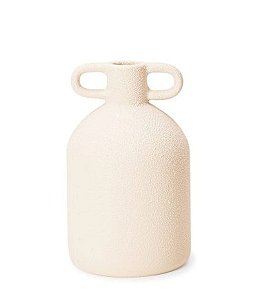 Vaso Decorativo em Cerâmica Off White com Alças (23x14)