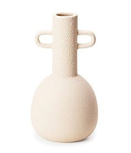 Vaso Decorativo em Cerâmica Off White com Alças (31x16)