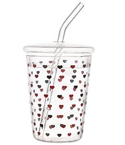 Copo Love Lyor com Tampa e Canudo (360ml)