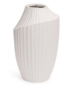 Vaso de Chão Branco em Fibra de Vidro (51x29)