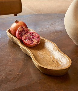 Centro de Mesa Orgânico em Madeira (65x21)