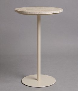 Mesa Lateral Redonda em Mármore e Metal (55x35)