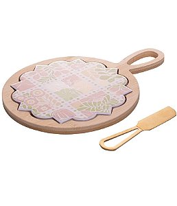 Conjunto de Servir Queijo Lyor Modelo Floral (03 peças)