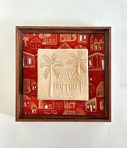 Quadro Decorativo Casa e Palmeiras Barrolândia (28x28x04)