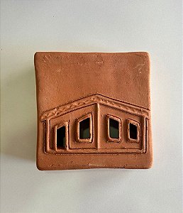 Tijolinho Decorativo de Barro Casinha Bonita II (15x15) | Coleção Barrolândia