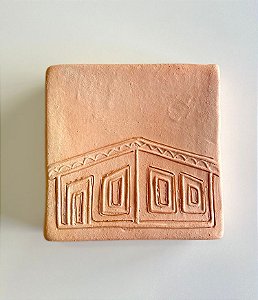 Tijolinho Decorativo de Barro Casinha Bonita II (15x15) | Coleção Barrolândia