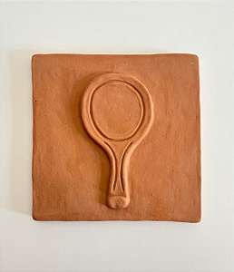 Placa Decorativa de Barro com Abebé (19x19) | Coleção Orixás