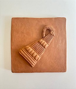 Placa Decorativa de Barro com Ibiri (19x19) | Coleção Orixás