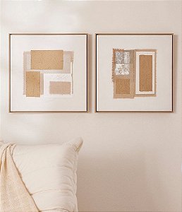 Quadros Abstratos em Canvas e Linho (2 peças)