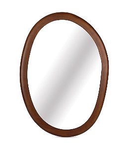 Espelho Decorativo Orgânico com Moldura em Madeira Escura (85x61x06)