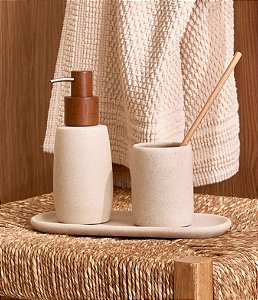 Kit Saboneteira para Bancada de Banheiro (3 peças)