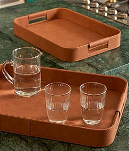Bandeja Decorativa Luxo em MDF e PU (P)