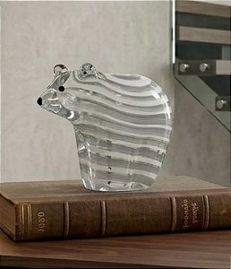 Escultura Decorativa Urso Polar em Vidro (12x11)